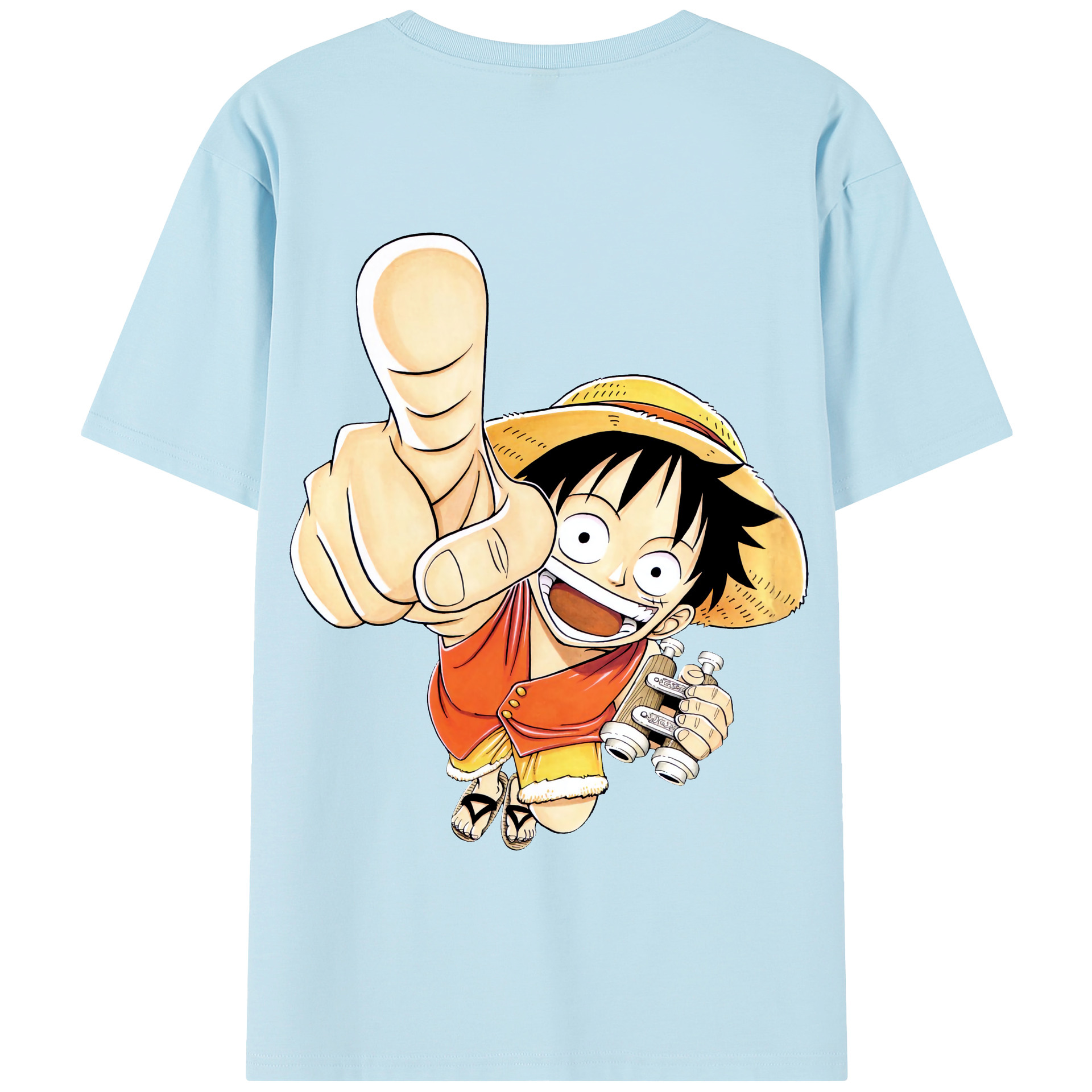 ワンピース モンキー・D・ルフィ ONE PIECE Monkey D. Luffy 綿100％半袖Tシャツ（背面プリント）